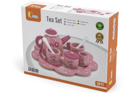 Kinderservice- und Kaffeeset Viga auf einem Tablett