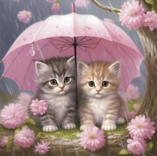 Broderie diamant – deux chatons