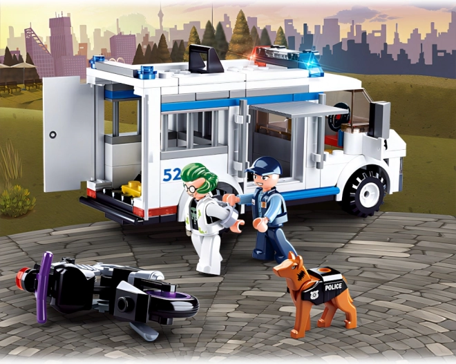 Action-packed police chase with a prison van