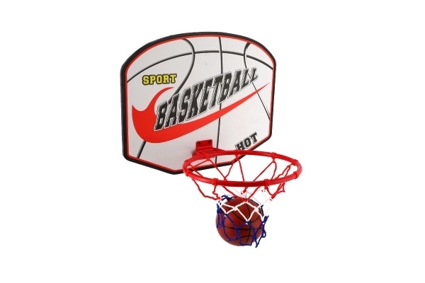 Basketbalset met houten bord en bal
