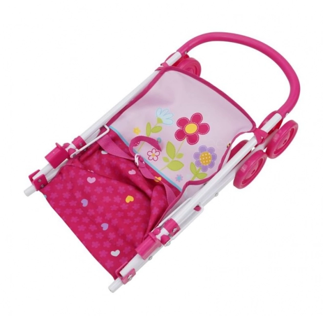 3-delige speelgoedset, kinderwagen, stoel en wieg - Bloemen