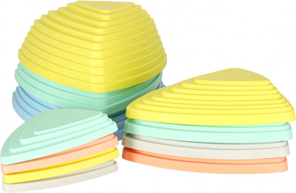 Pastelkleurige stenen voor balans- en zintuiglijke training voor kinderen