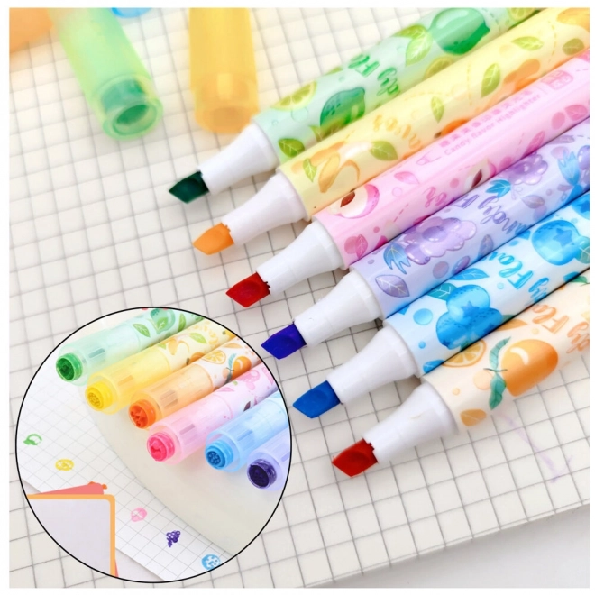 Bunte Fruchtmarker mit Stempel - Set 6 Stk