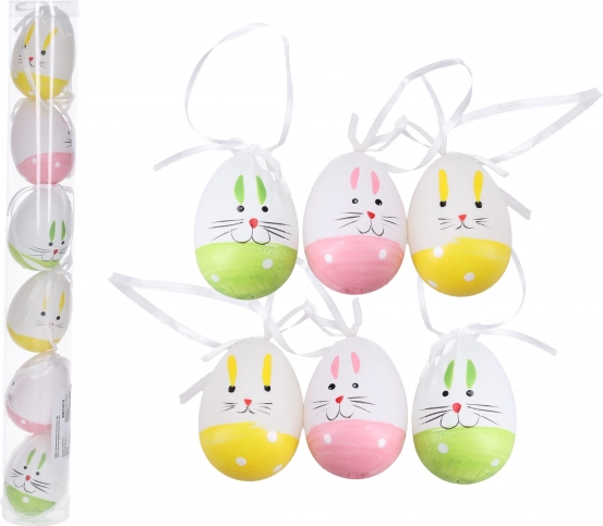 Decorative Plastic Colorful Eggs 6 cm