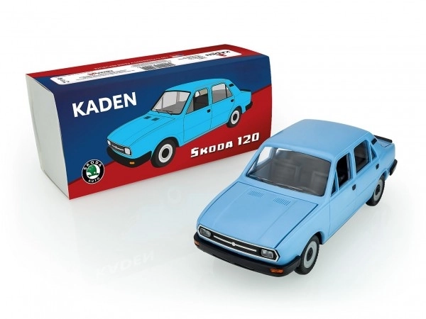 Auto Škoda 120 kunststof 21cm in doos 22x10x8cm