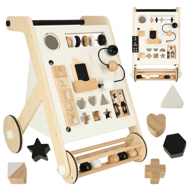 Houten educatieve loopwagen