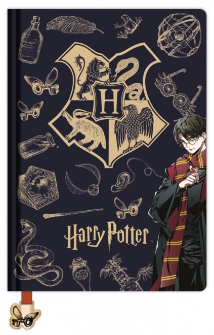 Harry Potter gelinieerd notitieblok A5 Navy & Gold