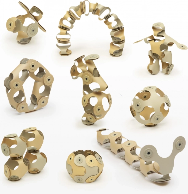 Magnetische blokken Clixo Designer Pack, beige kleur