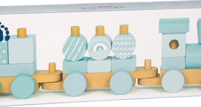 Small Foot houten stapeltrein blauw