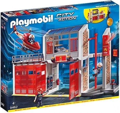 Playmobil City Action grote brandweerkazerne met helikopter