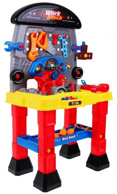 Kinderwerkplaats met motor en lichteffecten