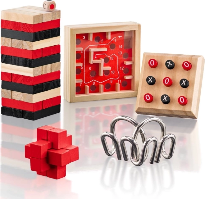 Set aus Mini-Spielen und Knobelaufgaben 5-in-1