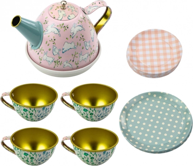 Theeset voor kinderen in metalen koffer 15 stuks