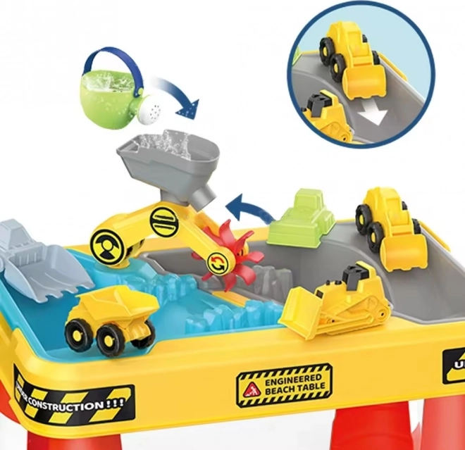 Woopie Water and Sand Table 2-in-1 Construction Play Surface with 4 Cars 12el.