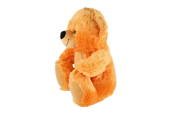 Zittende teddybeer pluche 38cm beige in zak 0+