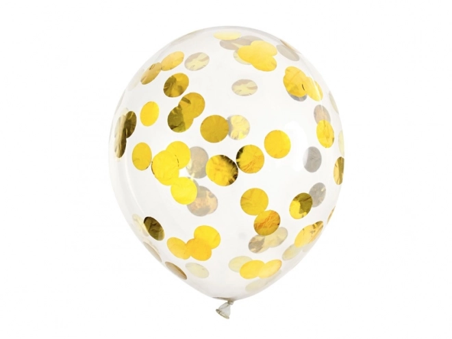 Transparante ballonnen met gouden confetti 30 cm - 6 stuks