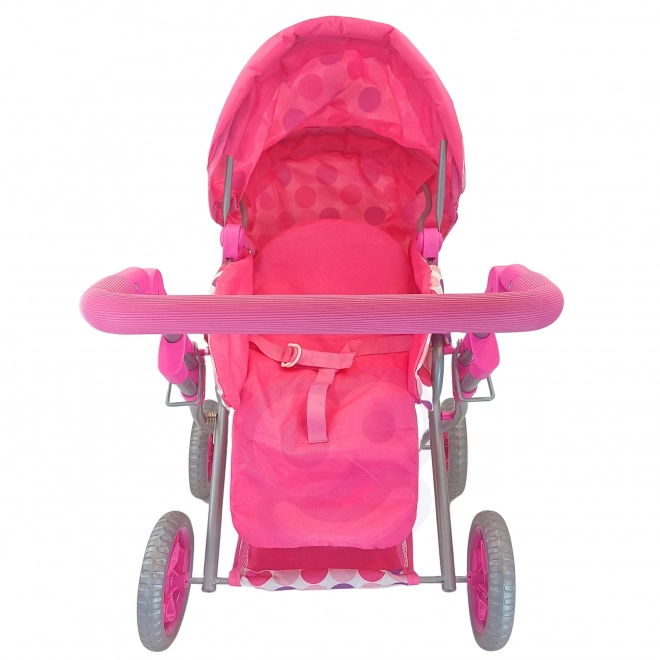 Rosa 3-in-1 Puppenwagen mit Punkten