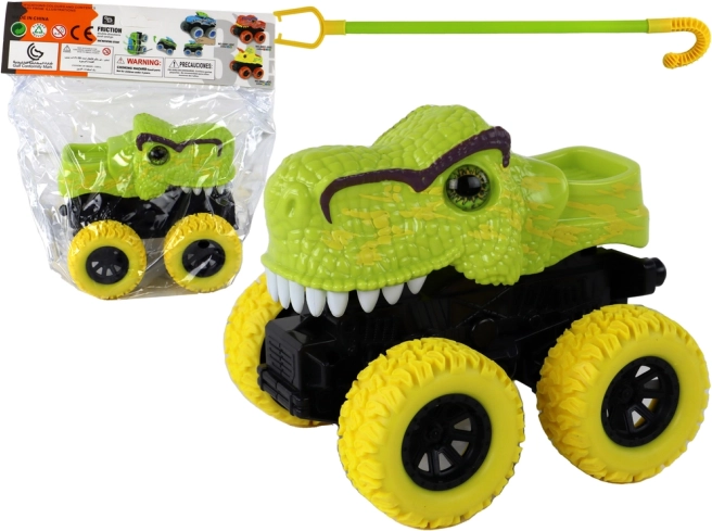 Dinosaur Monster Truck with Green Rubber Wheels