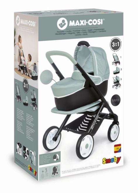 Poussette combinée Maxi Cosi pour poupées vert-gris