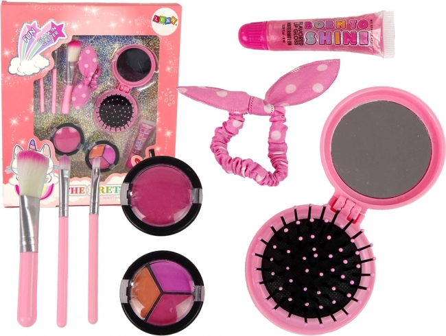 Coffret cosmétique pour enfants avec brosse, maquillage et accessoires