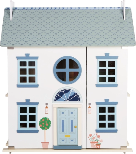 Wooden Dollhouse with Garden and Accessories