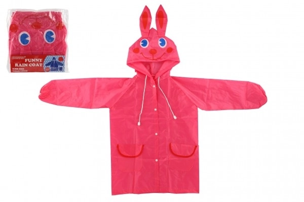 Imperméable pour enfants lapin taille 110-120cm rose en sachet 23x25cm