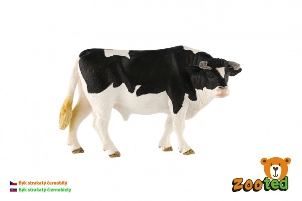 Kunststof figuurtje van een Holstein-stier 13 cm