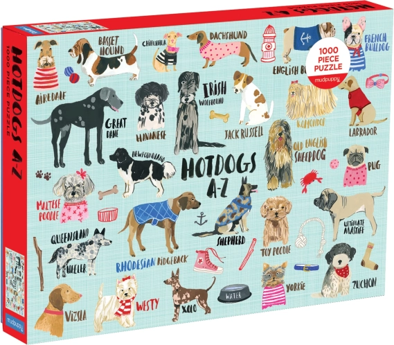 Puzzle Galison Hot Dogs A–Z 1000 stukjes