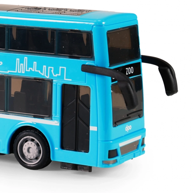 Dubbeldekker speelgoedbus blauw 20 cm