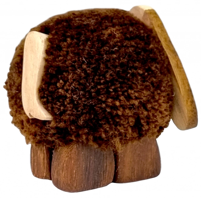 Wooden Dog Figurine with Pompom XL