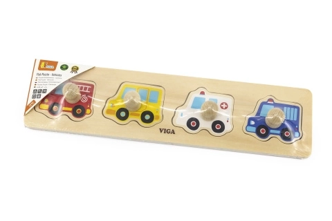 Puzzle en bois véhicules de secours avec poignées