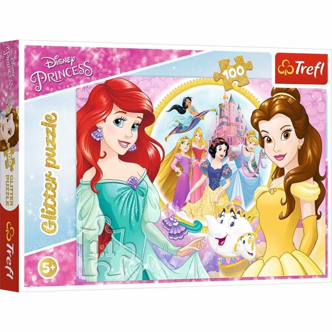 puzzel 100 stukjes met glitter – herinneringen BELLE en ARIEL van TREFL