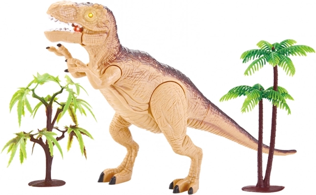 Tyrannosaurus rex with sound and light – brown interactive dinosaur 23 cm