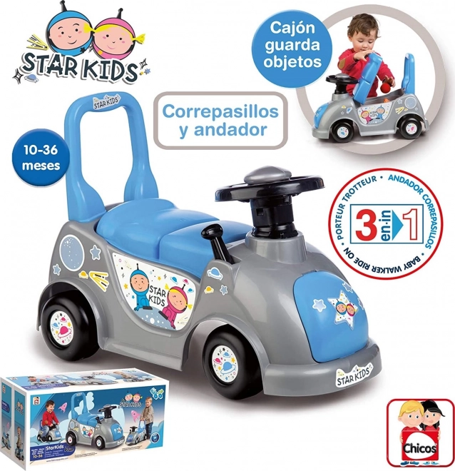 CHICOS Loopfietsje Star Kids 3v1 blauw