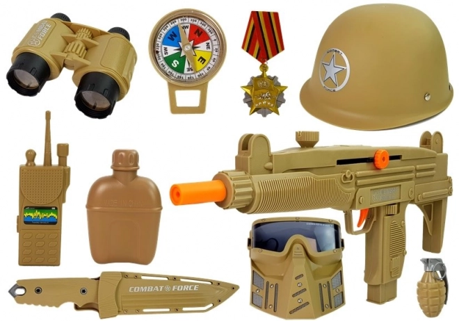 Set militaire Armes avec masque Casque Grenade Son