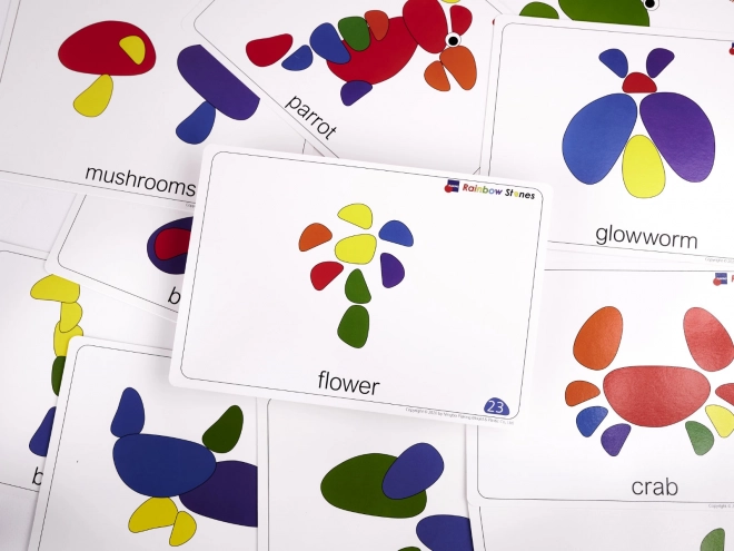 Creatieve gekleurde stenen Montessori set 65 stuks