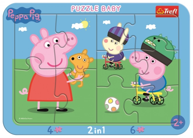 TREFL Baby puzzel Blij varkentje Peppa 2-in-1, 10 stukken