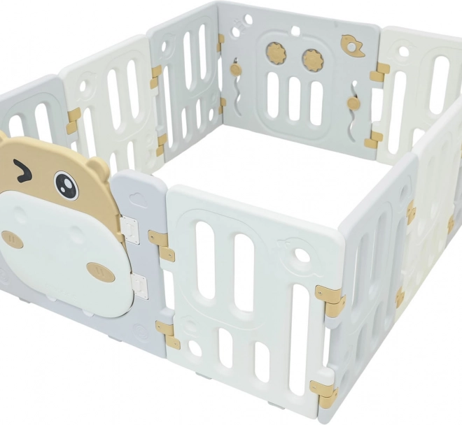 Parc modulable pour enfants Hippopotame marron