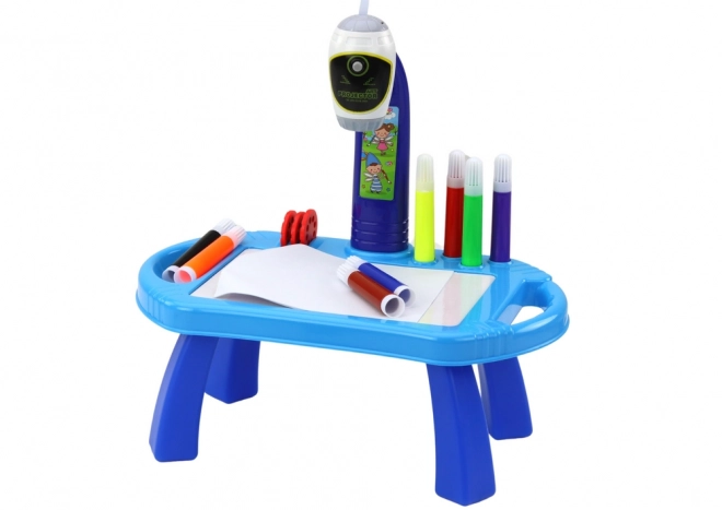 Tekentafel met projector blauw