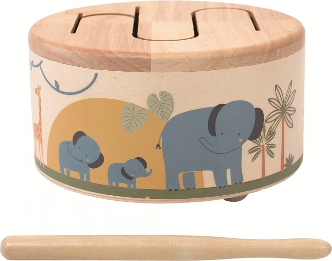 wooden safari drum for kids