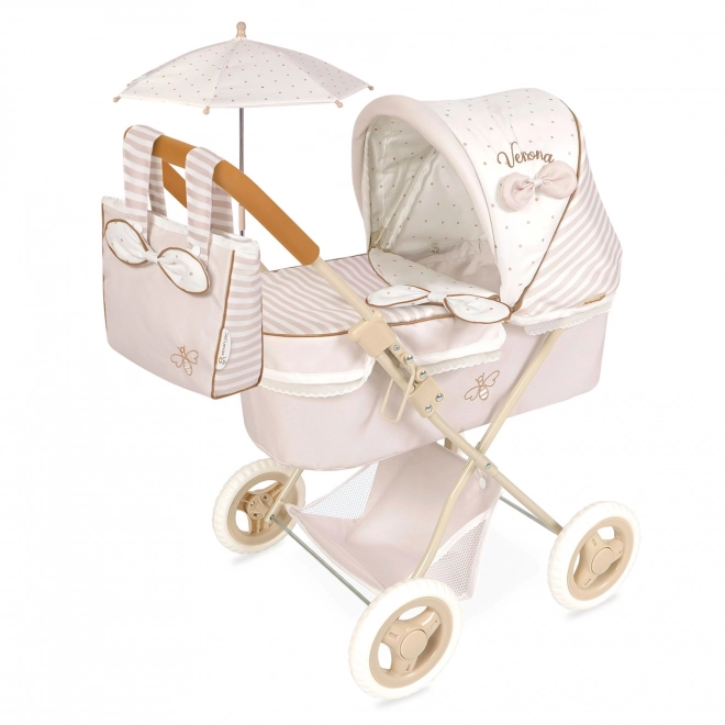 Folding doll stroller with sunshade and bag Verona 60 cm