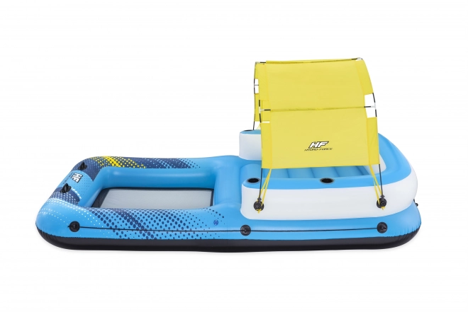 Schwimminsel für 4 Personen mit Sonnendach und Netzboden