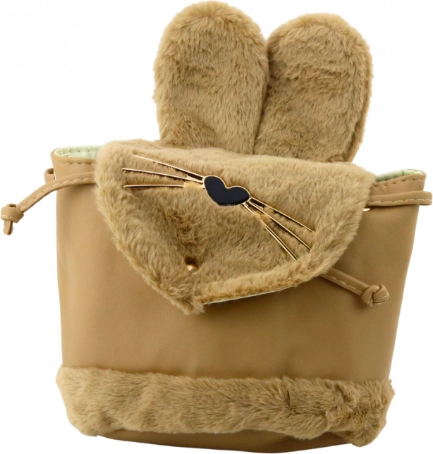 Children's Plush Backpack with Adjustable Strap Beige 22cm 4L