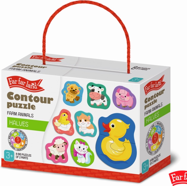 Contourpuzzel Far Far Land – boerderij, 8 afbeeldingen