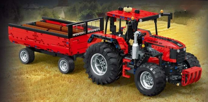 Building set: tractor with trailer, 1284 pieces