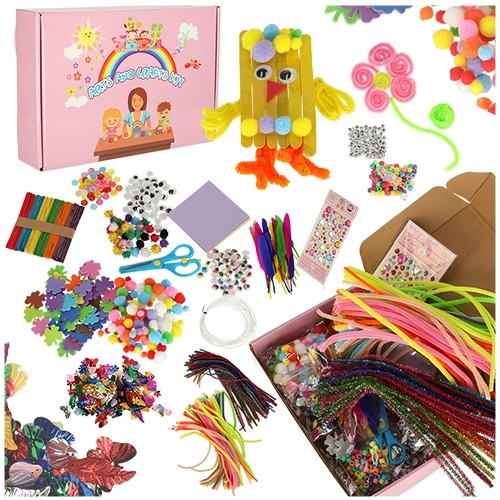Creatieve set voor kinderen - handvaardigheid en kunst met 1200 elementen