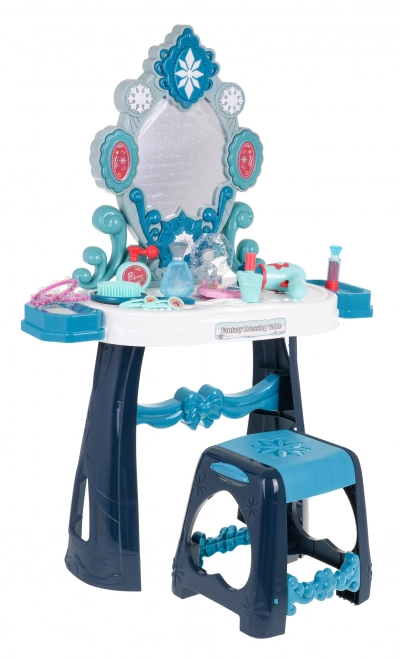 Interactive Children's Cosmetic Table with Lighting and Accessories