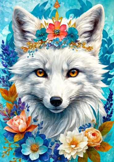 Puzzle Blooming Snow Fox 1000 Pieces