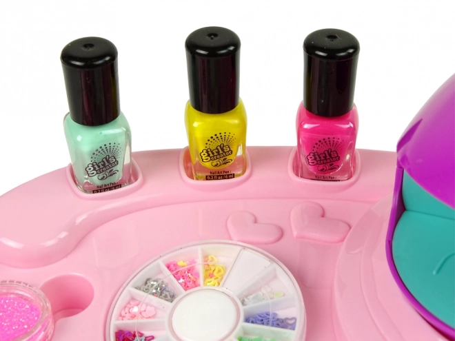 Kinderset zur Nagelverzierung mit Glitzer und Lampe