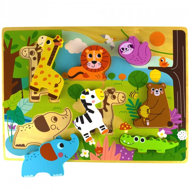 Houten puzzel ZOO Safari voor kinderen